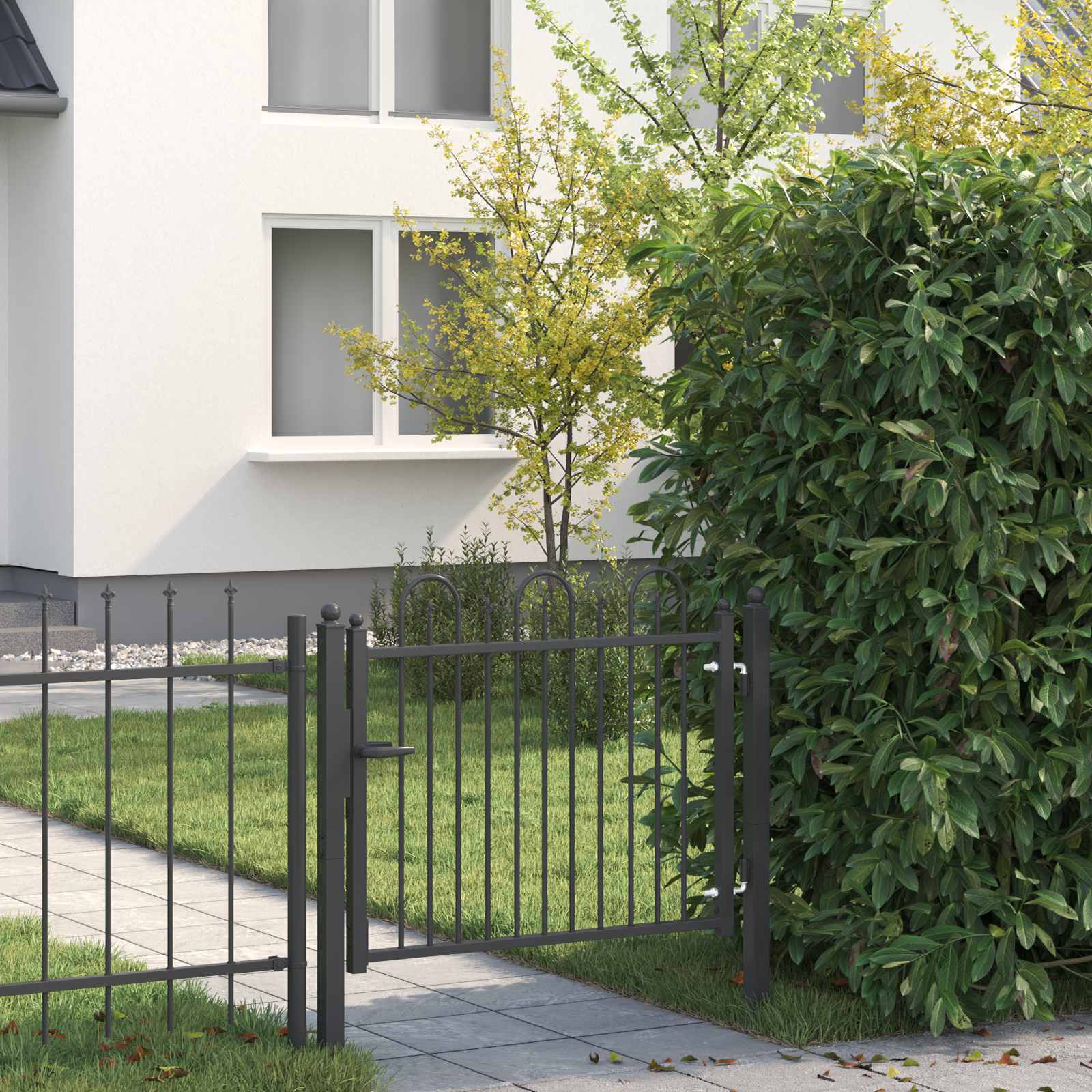 Cancello per recinzione HORST 100 x 75 cm Metallo Nero | homemem39