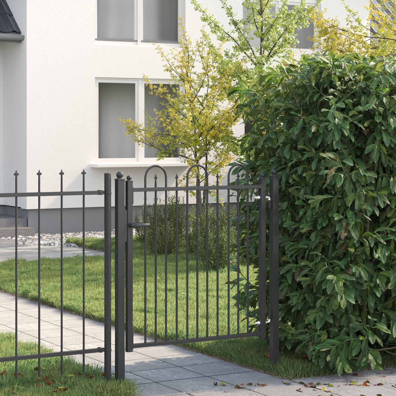 Cancello per recinzione HORST 100 x 100 cm Metallo Nero | homemem39