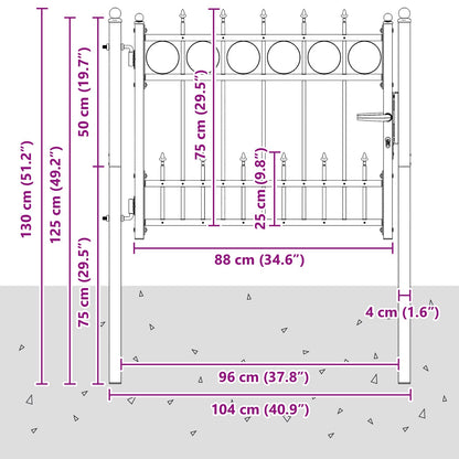 Cancello per recinzione HORST 100 x 75 cm Metallo Bloccabile | homemem39