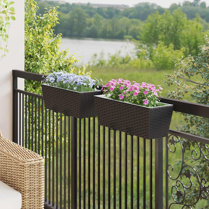 Ringhiera 2 pcs Nero 50 x 17 x 17 cm Metallo | homemem39
