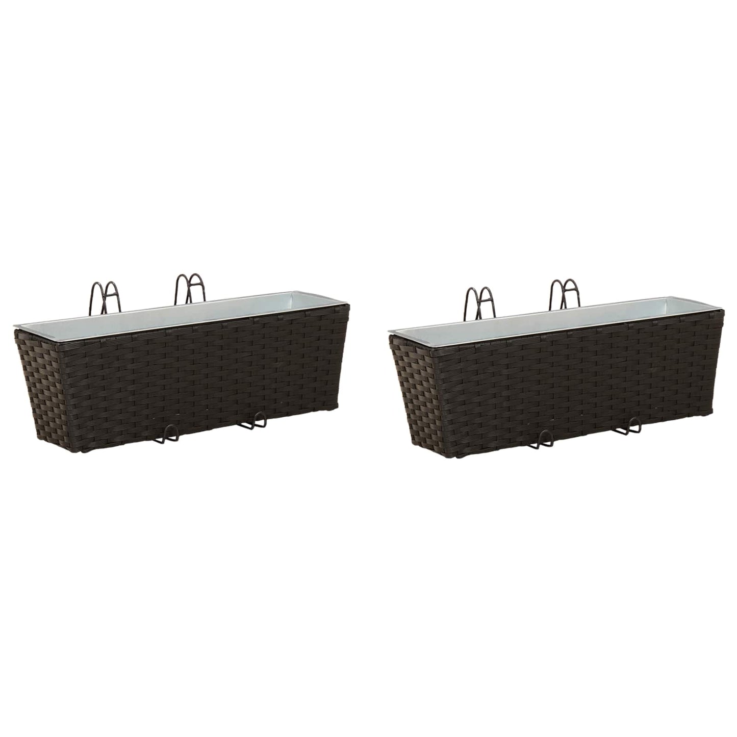 Ringhiera 2 pcs Nero 50 x 17 x 17 cm Metallo | homemem39