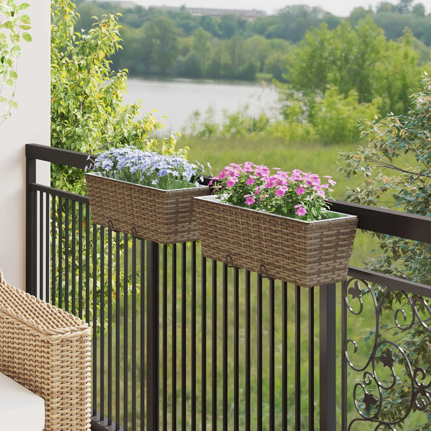 Ringhiera 2 pcs 50 x 17 x 17 cm Metallo