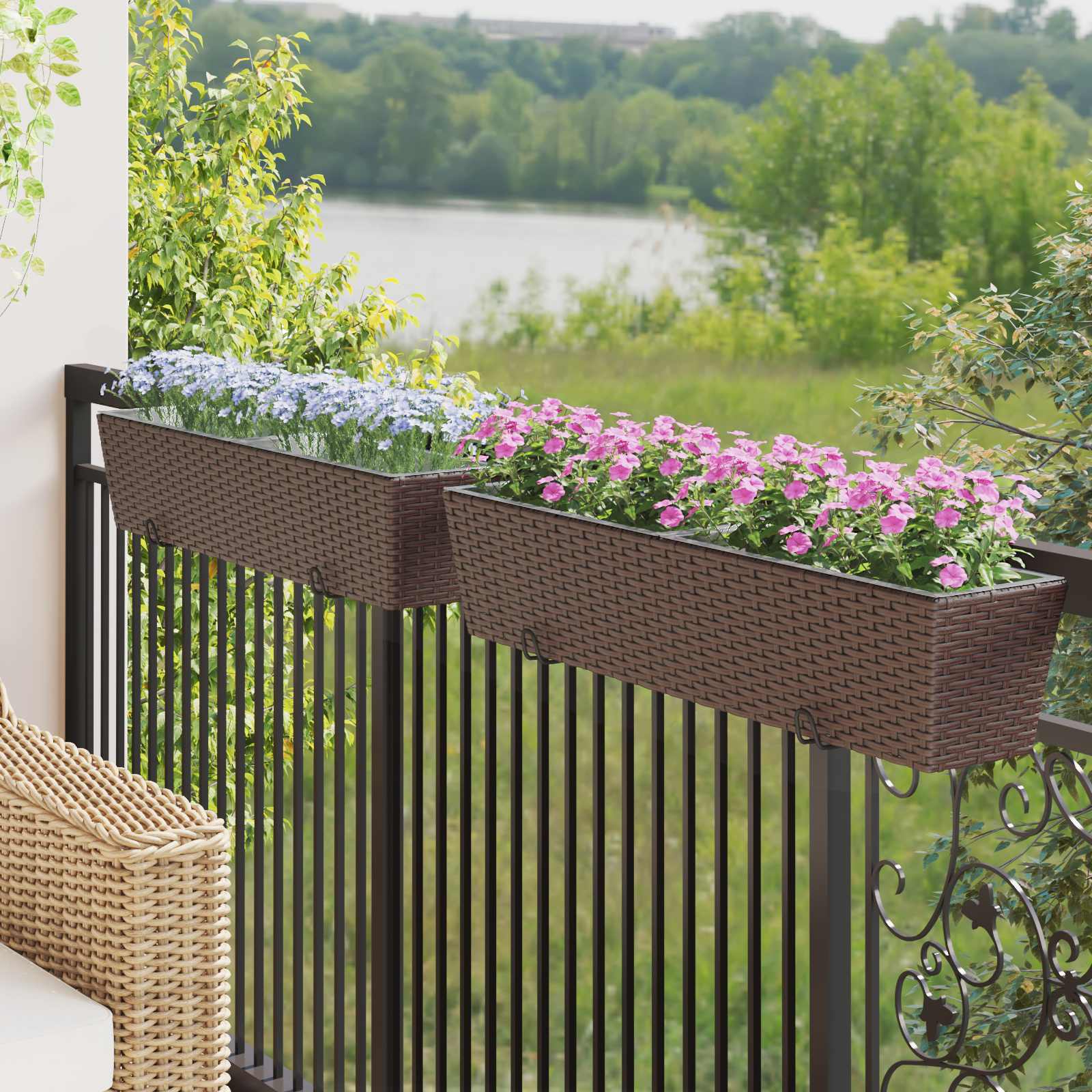 Ringhiera 2 pcs 80 x 17 x 17 cm Metallo | homemem39