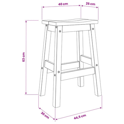 Sgabello da bar 2 pz Cera di Miele 44 x 30 x 63 cm | homemem39