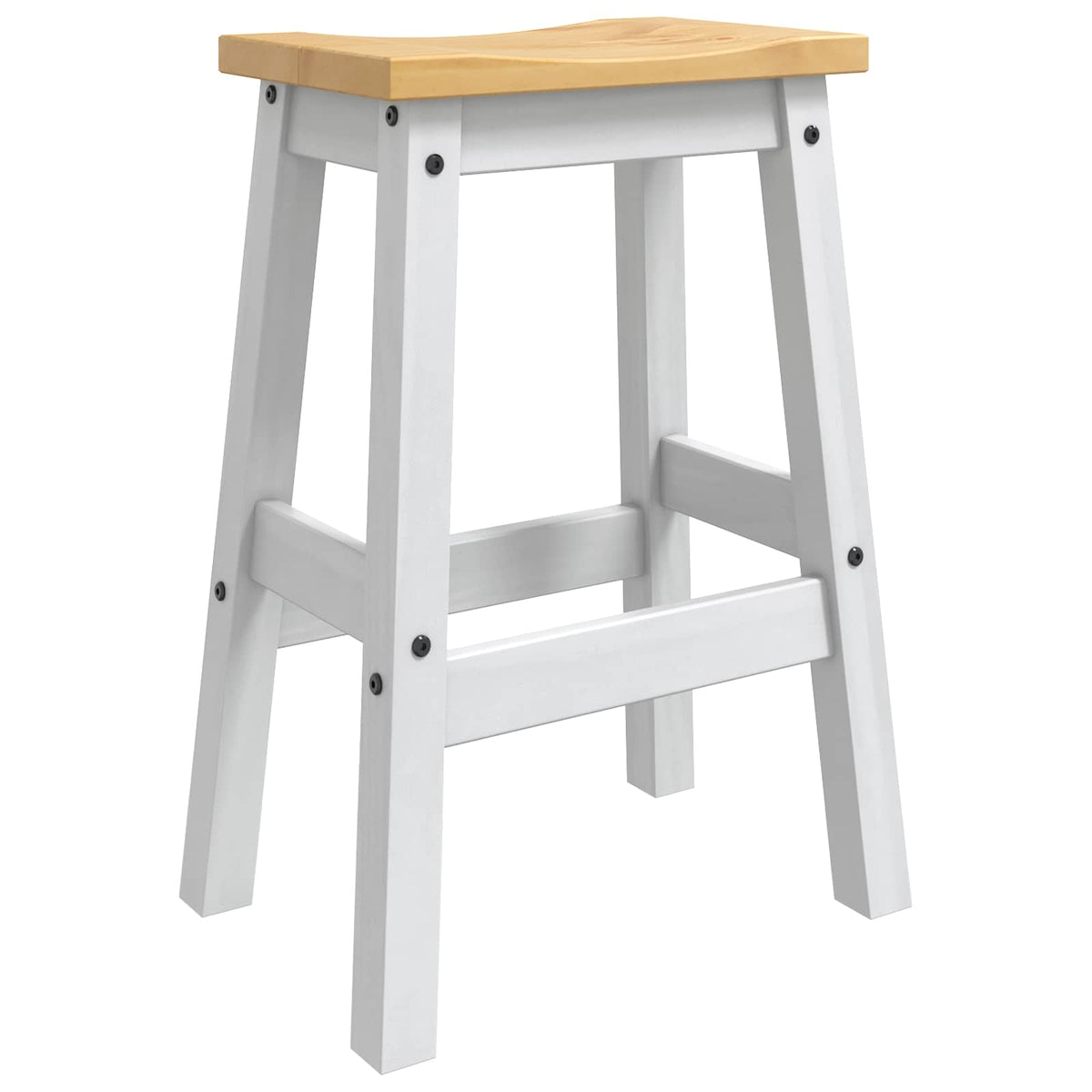 Sgabello da bar 2 pz Bianco e Cera di Miele 44 x 30 x 63 cm | homemem39