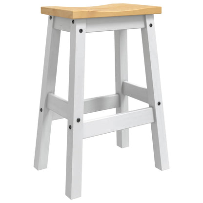 Sgabello da bar 2 pz Bianco e Cera di Miele 44 x 30 x 63 cm | homemem39