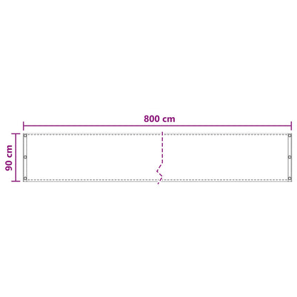 Schermo da balcone Rettangolare 90 x 800 cm HDPE e alluminio | homemem39