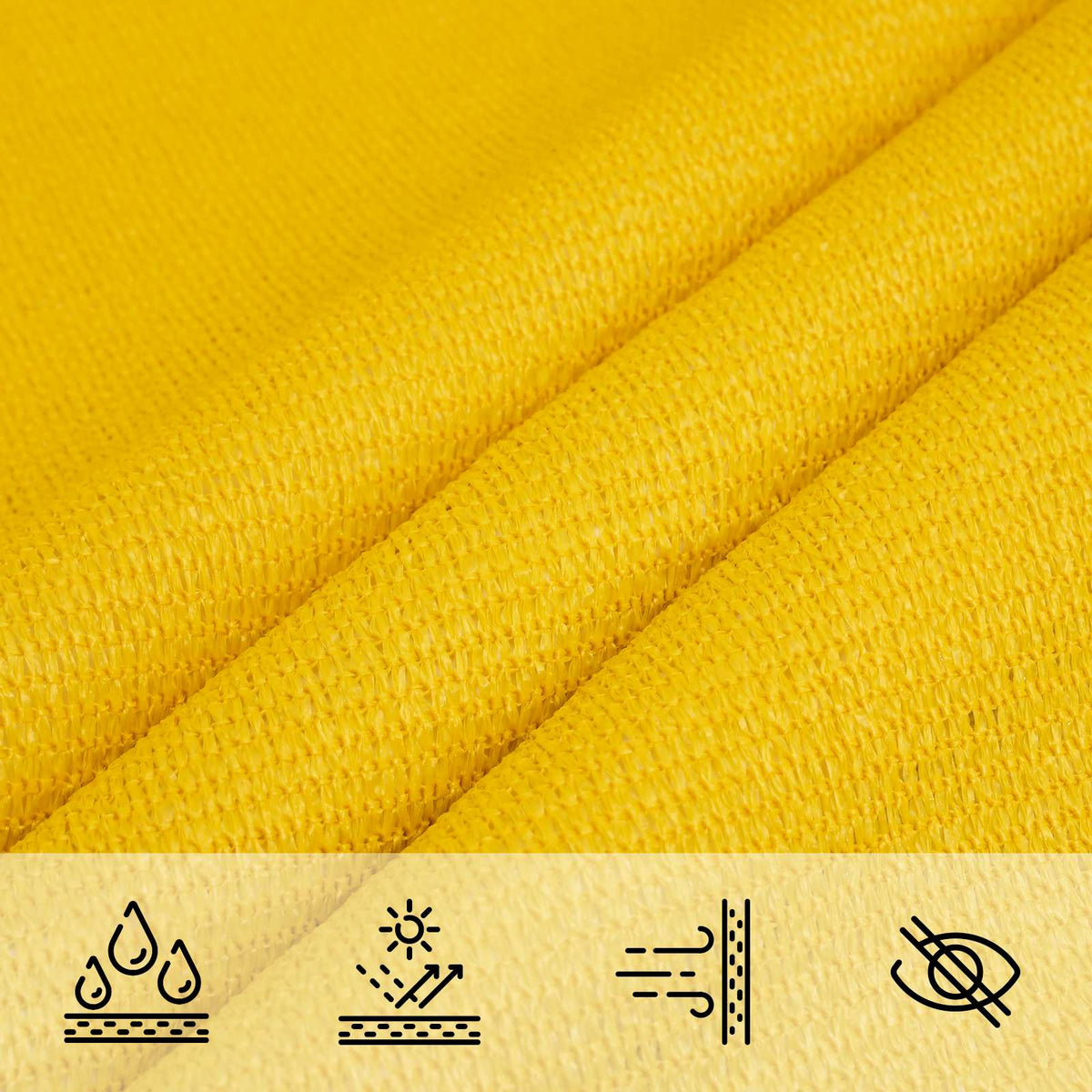 Telo Ombra Rettangolare 2 x 6 m HDPE Giallo