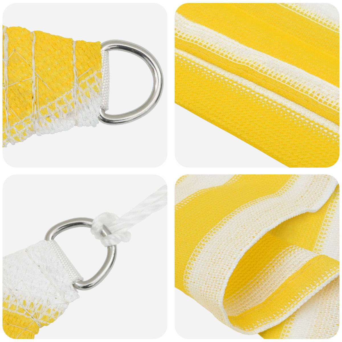 Telo Ombra 6 x 8 m HDPE Rettangolare Giallo e Bianco