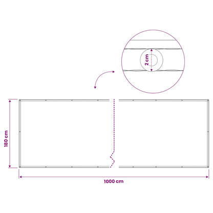 Schermo di Privacy per Balcone 180 x 1000 cm Polyester Sabbia