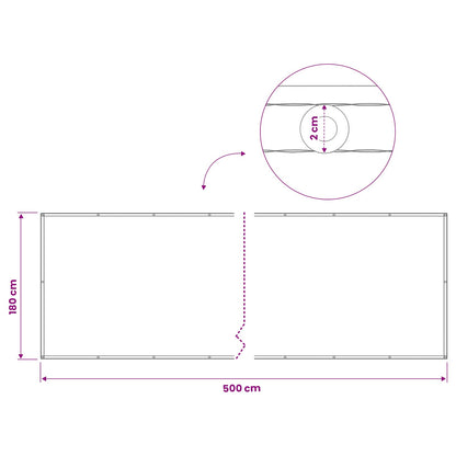 Schermo di Privacy per Balcone 180 x 500 cm Polyester