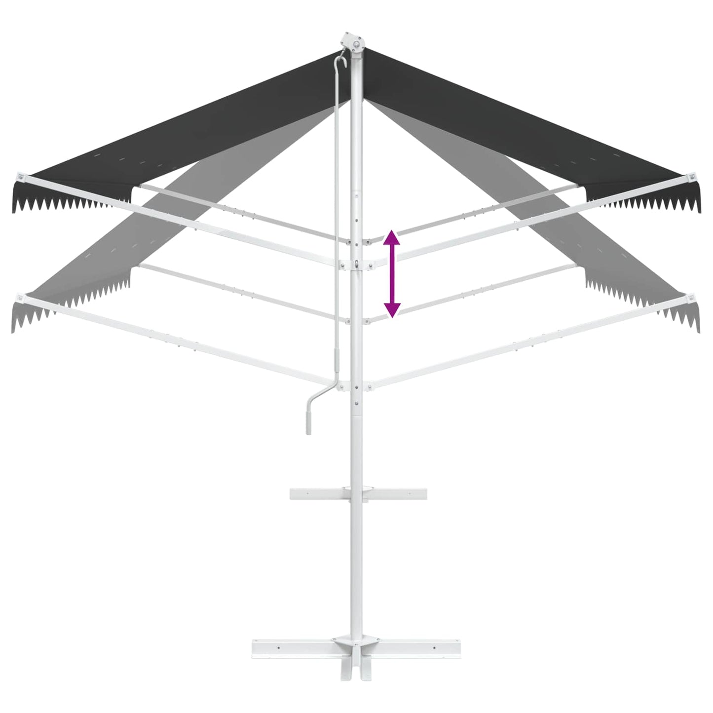 Tenda autoportante 4 × 3 m Poliestere Antracite | homemem39