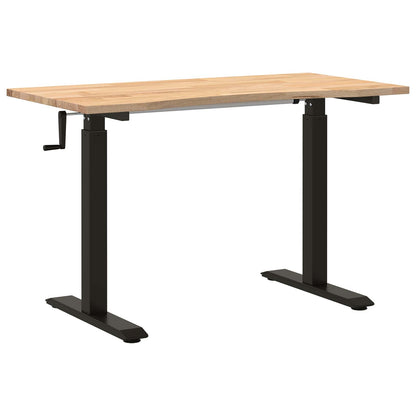 Scrivania Nero e naturale 120 x 60 cm Legno di Quercia Massello | homemem39