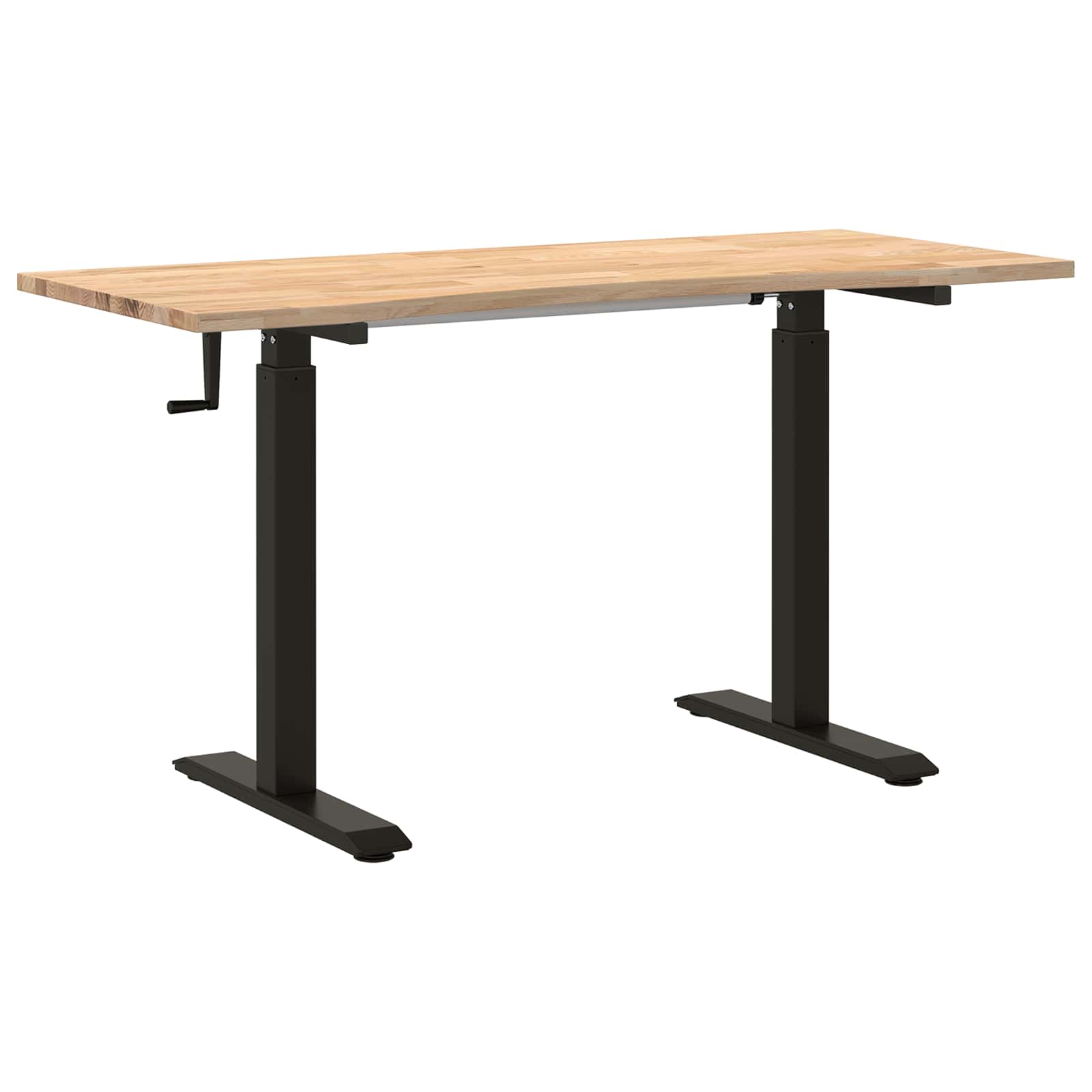 Scrivania Nero e naturale 140 x 60 cm Legno di Quercia Massello | homemem39