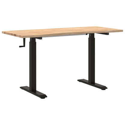 Scrivania Nero e naturale 140 x 60 cm Legno di Quercia Massello | homemem39