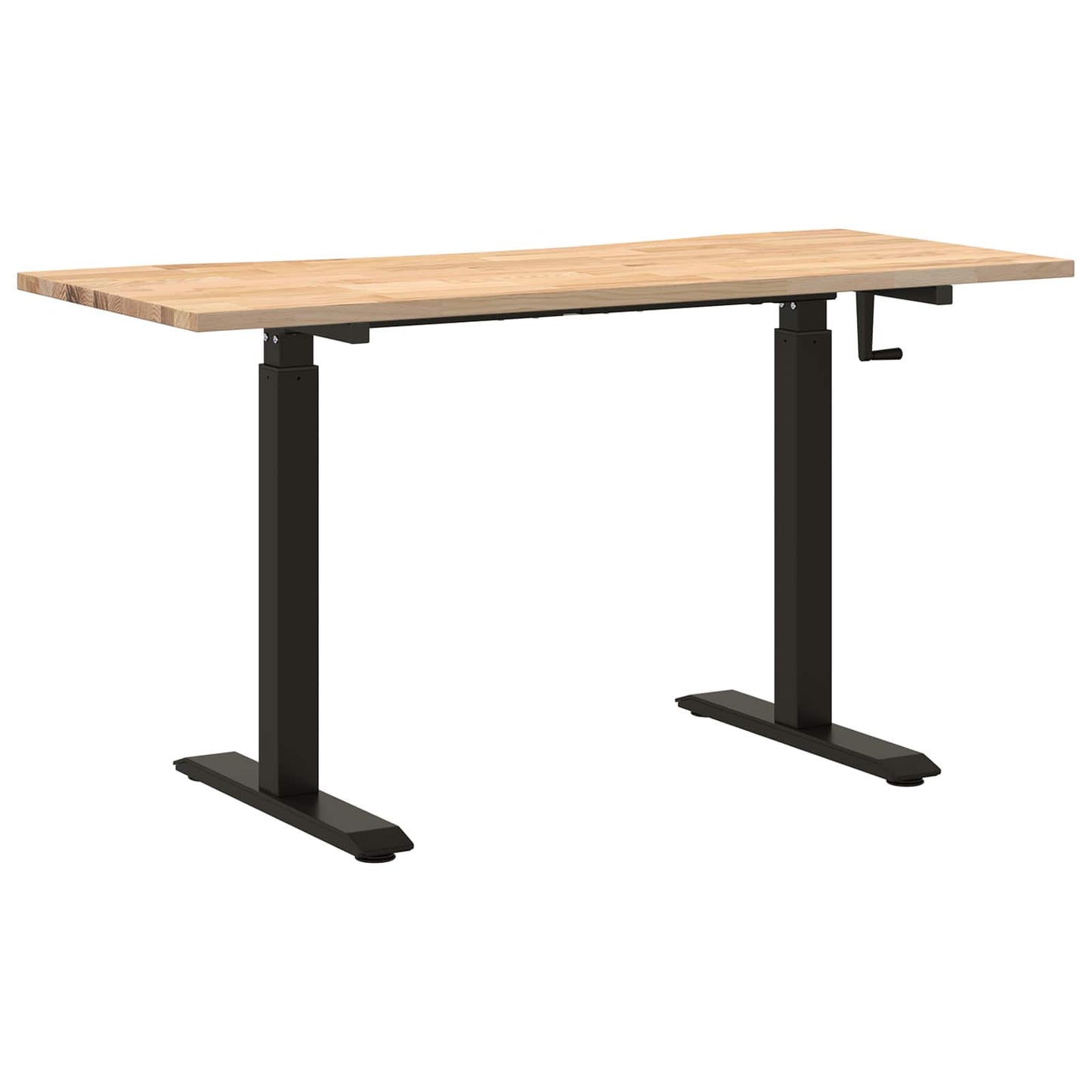 Scrivania Nero e naturale 140 x 60 cm Legno di Quercia Massello | homemem39