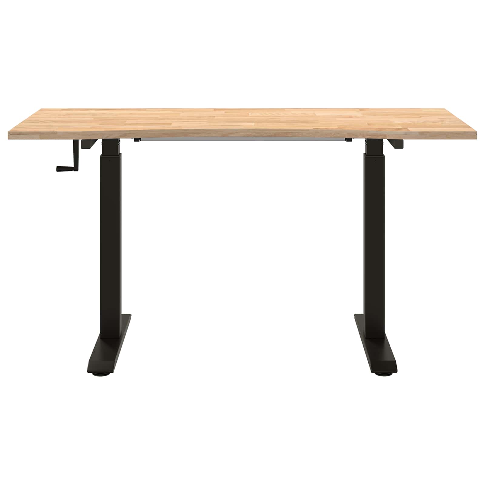 Scrivania Nero e naturale 140 x 60 cm Legno di Quercia Massello | homemem39