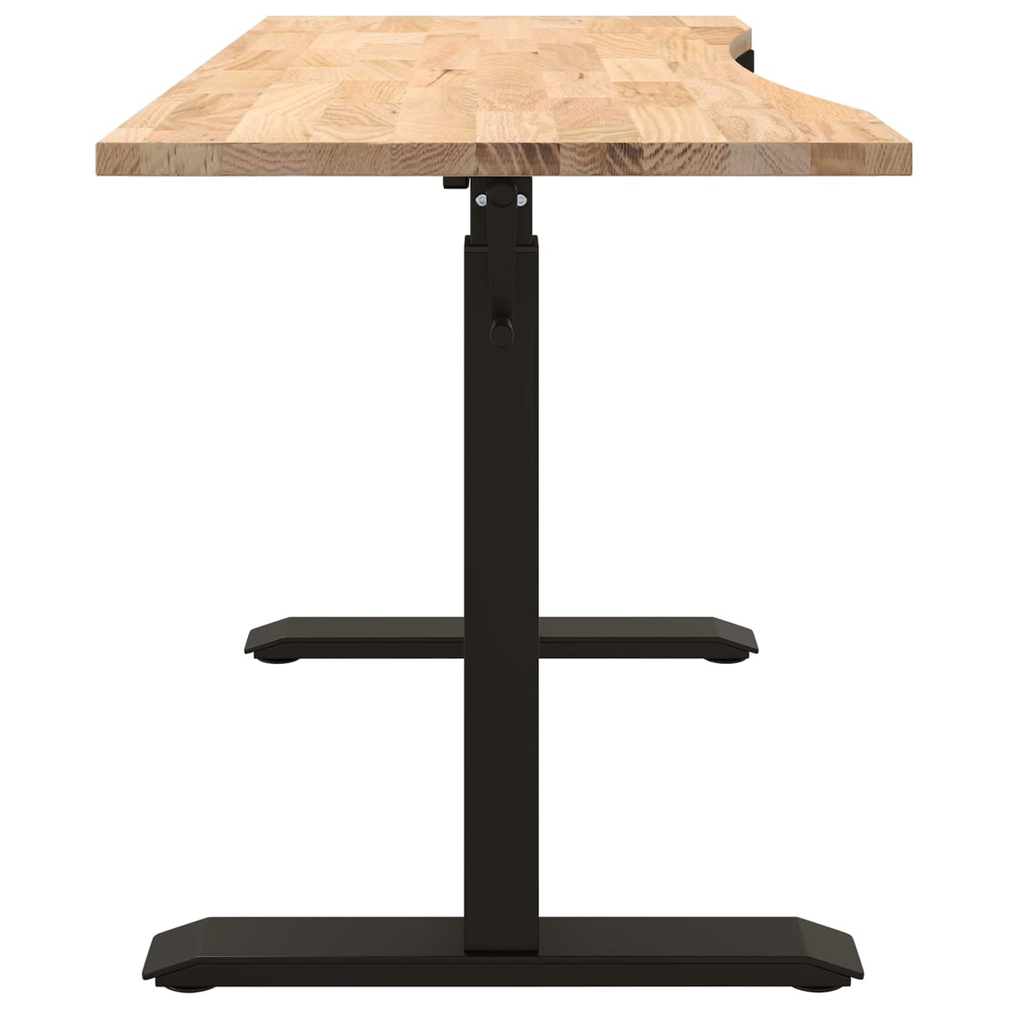 Scrivania Nero e naturale 140 x 60 cm Legno di Quercia Massello | homemem39