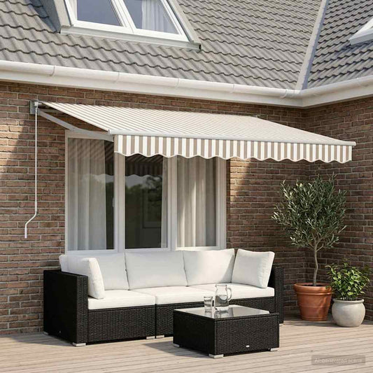 Tenda retrattile Grigio chiaro e bianco 3,5 x 2,5 m | homemem39