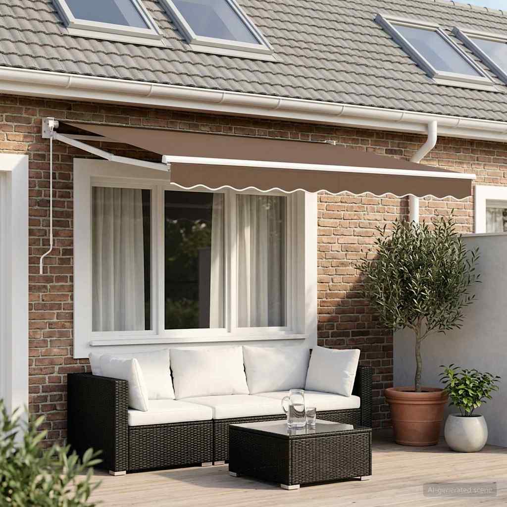 Tenda retrattile Tortora 3 x 2,5 m 100% Poliestere e Alluminio | homemem39