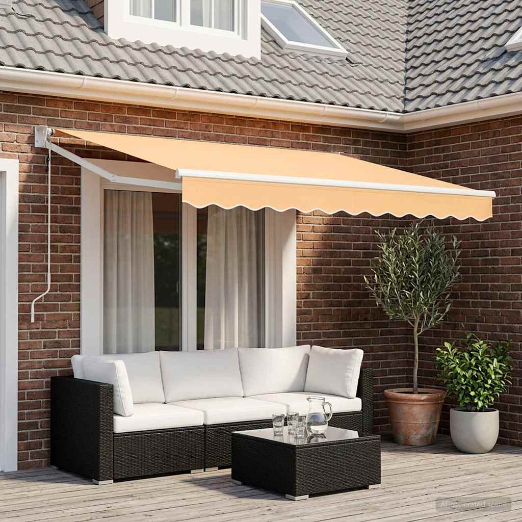 Tenda retrattile Sabbia 3,5 x 2 m Poliestere e Metallo