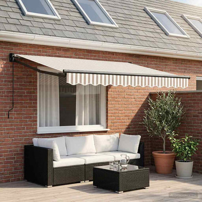 Tenda retrattile Grigio chiaro e bianco 3,5 x 2,5 m | homemem39