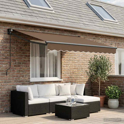 Tenda retrattile Tortora 3 x 2,5 m 100% Poliestere e Alluminio | homemem39