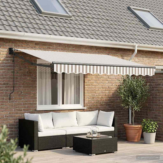Tenda retrattile Grigio chiaro e bianco 3,5 x 2,5 m | homemem39