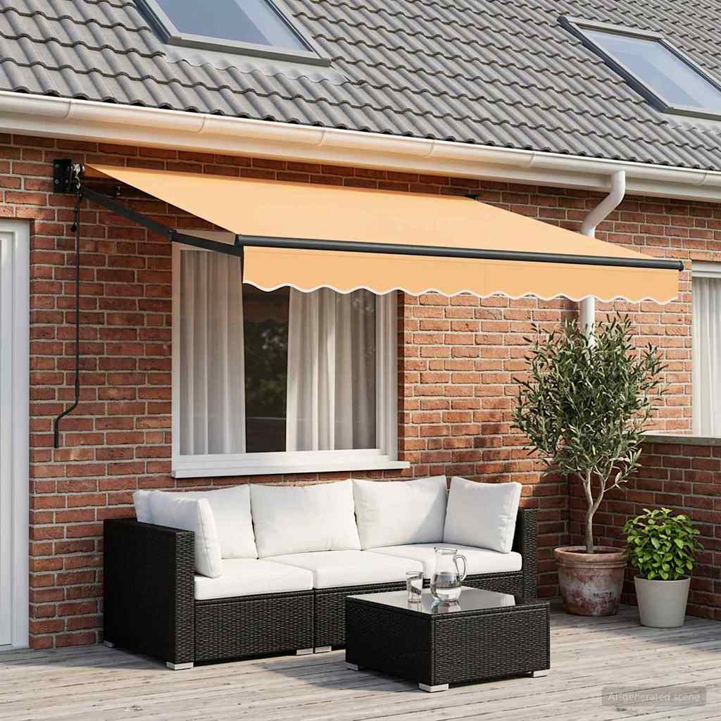 Tenda retrattile Sabbia 3,5 x 2,5 m Poliestere e Metallo | homemem39