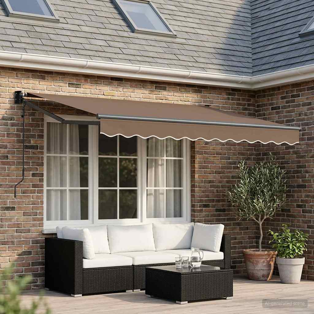 Tenda retrattile Tortora 3 x 2 m Poliestere e Metallo | homemem39