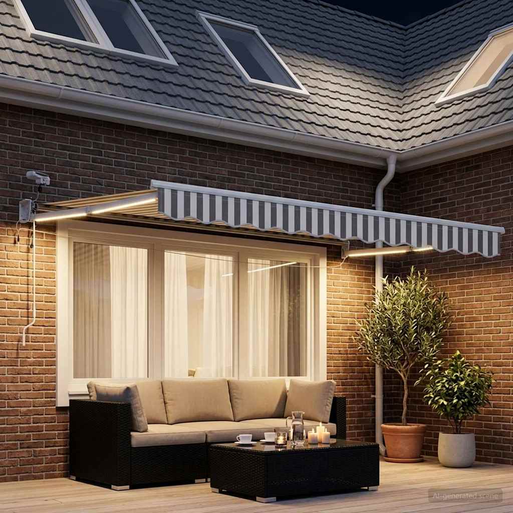 Tettuccio Elettrico Retrattile Grigio chiaro e bianco | homemem39