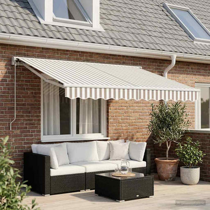 Tenda retrattile Grigio chiaro e bianco 3,5 x 2 m | homemem39