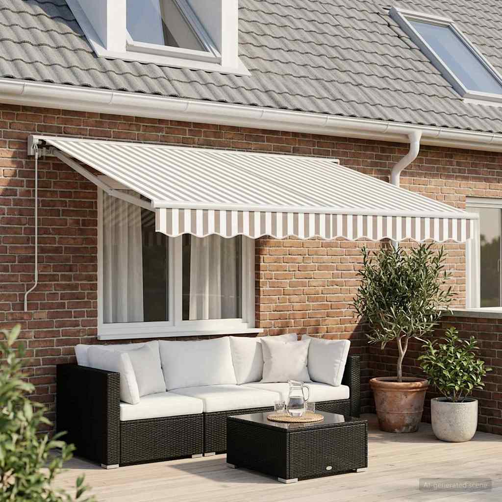 Tenda retrattile manuale Grigio chiaro e bianco 3 x 2,5 m | homemem39