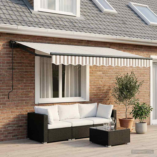 Tenda retrattile Grigio chiaro e bianco 3,5 x 2,5 m | homemem39