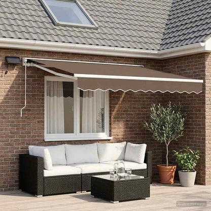 Cornice per Tenda Manuale con LED Tortora 3 x 2,5 m | homemem39
