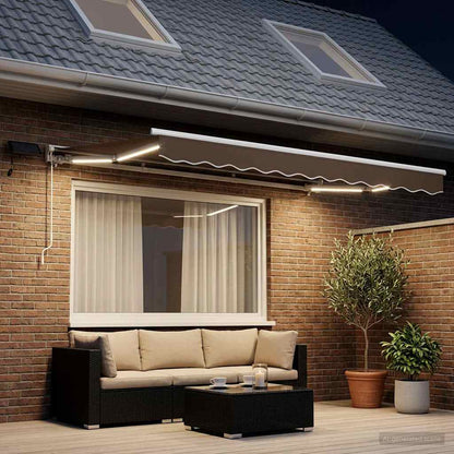 Cornice per Tenda Manuale con LED Tortora 3 x 2 m | homemem39