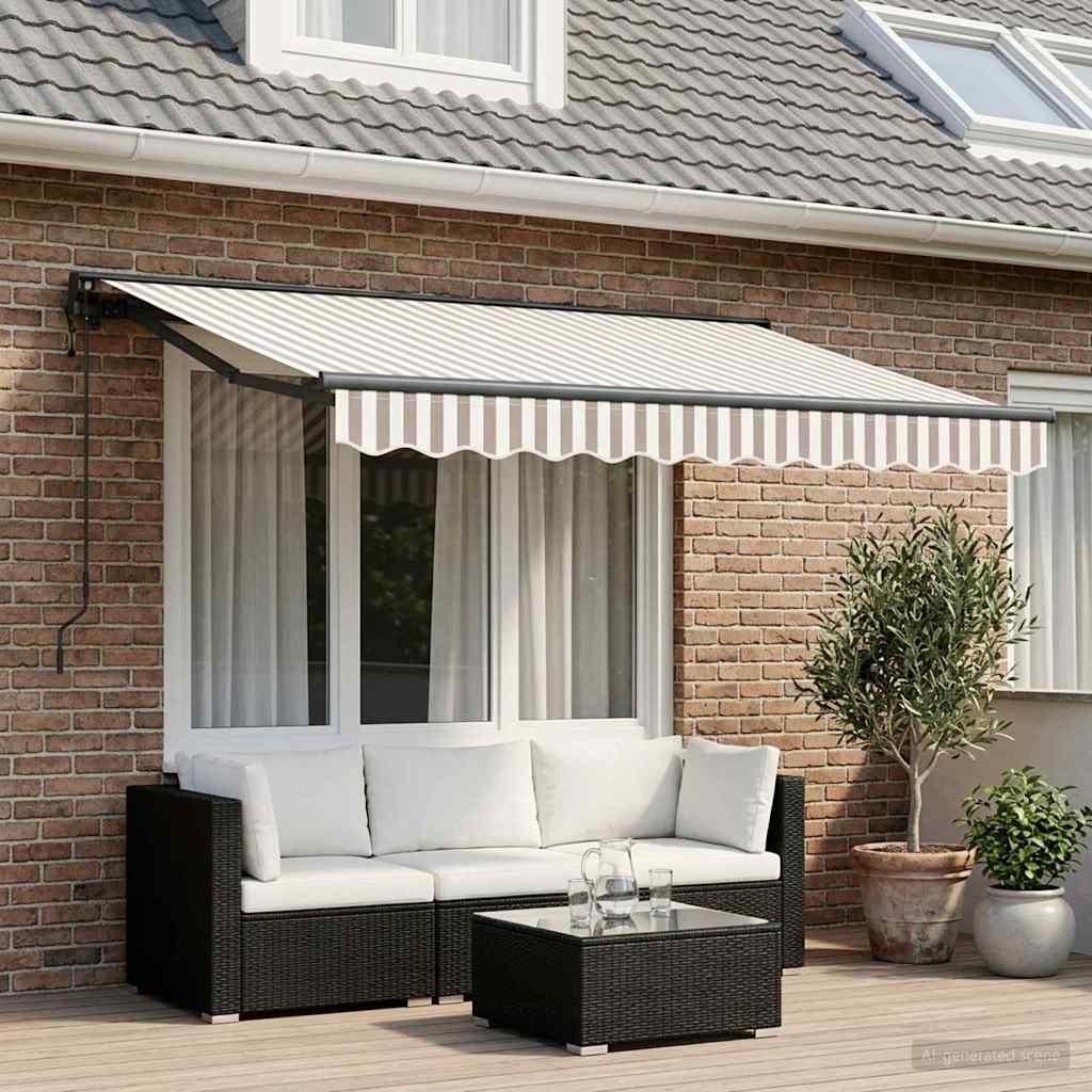 Tenda retrattile Grigio chiaro e bianco 3,5 x 2,5 m | homemem39