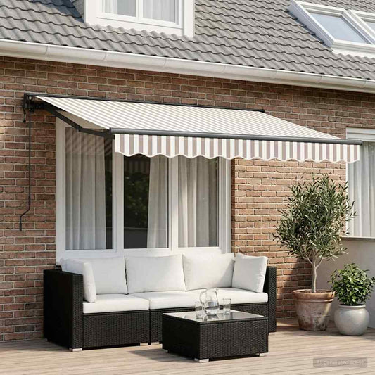 Tenda retrattile Grigio chiaro e bianco 3,5 x 2,5 m | homemem39