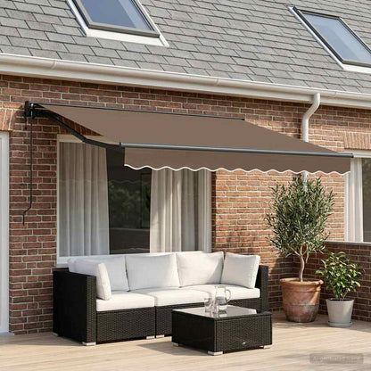 Tenda retrattile Tortora 3,5 x 2,5 m Poliestere e Alluminio