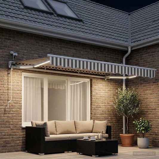 Tettuccio Elettrico Retrattile Grigio chiaro e bianco 3 x 2,5 m | homemem39