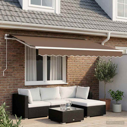 Tenda retrattile Tortora 350 x 250 cm Poliestere e Alluminio | homemem39