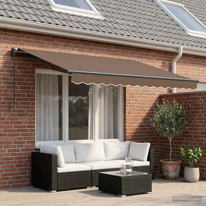 Tenda retrattile Tortora 350 x 250 cm Poliestere e Alluminio | homemem39