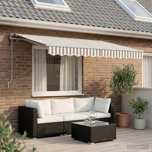Tenda retrattile Grigio chiaro e bianco 300 x 250 cm | homemem39