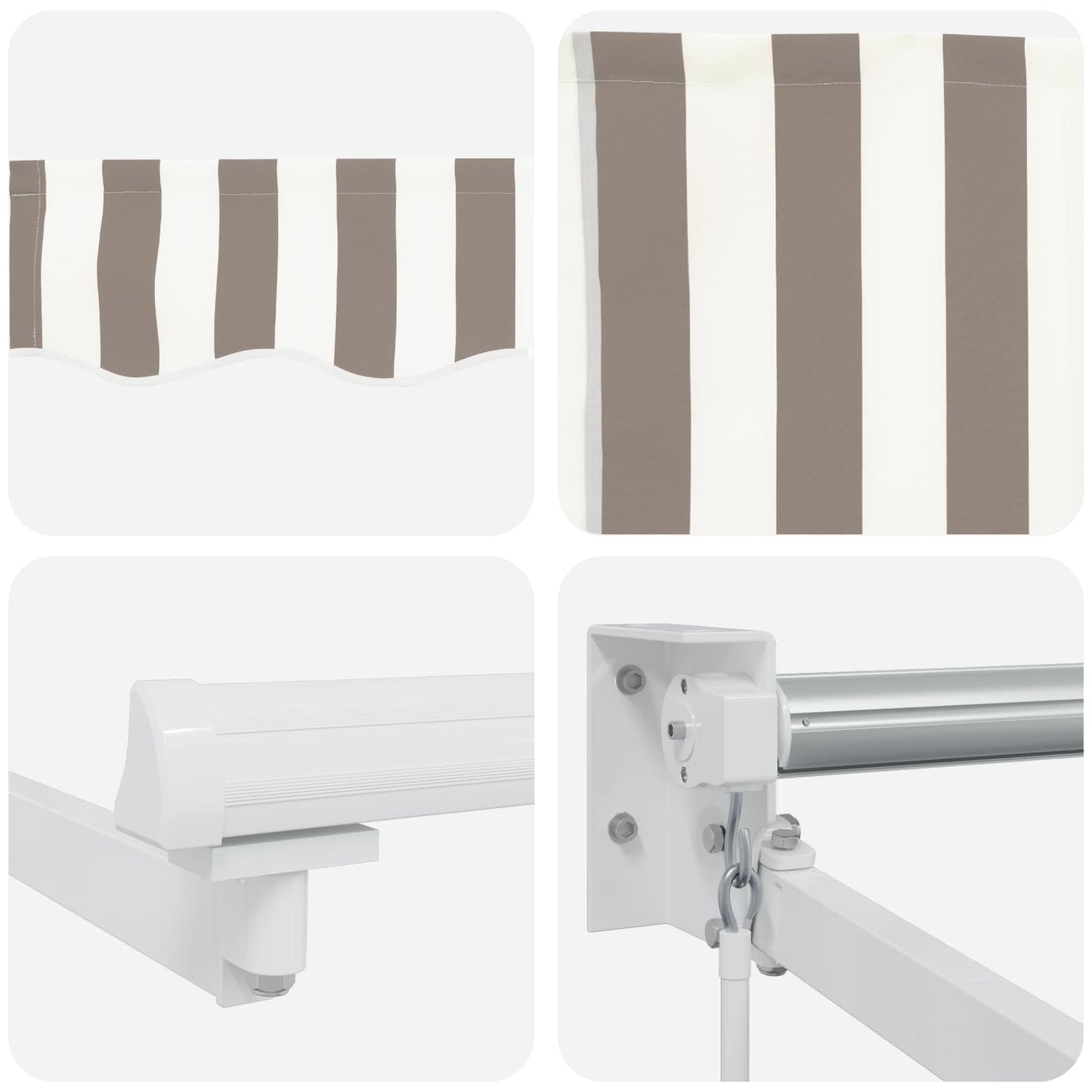 Tenda retrattile Grigio chiaro e bianco 3,5 x 2 m | homemem39