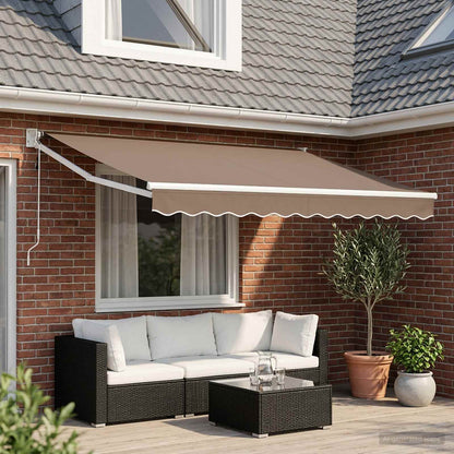 Tenda retrattile Tortora 3,5 x 2 m Poliestere e Metallo