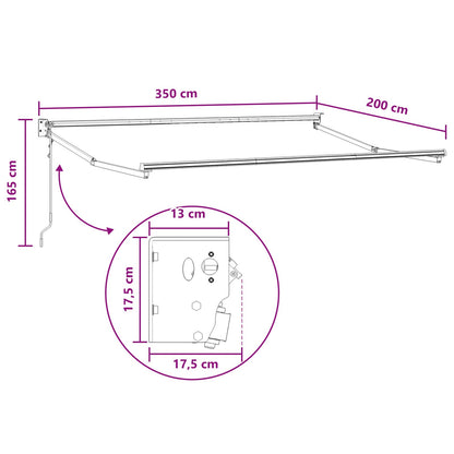 Tenda retrattile Tortora 3,5 x 2 m Poliestere e Metallo
