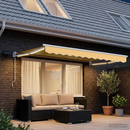 Tenda retrattile manuale con LED Sabbia