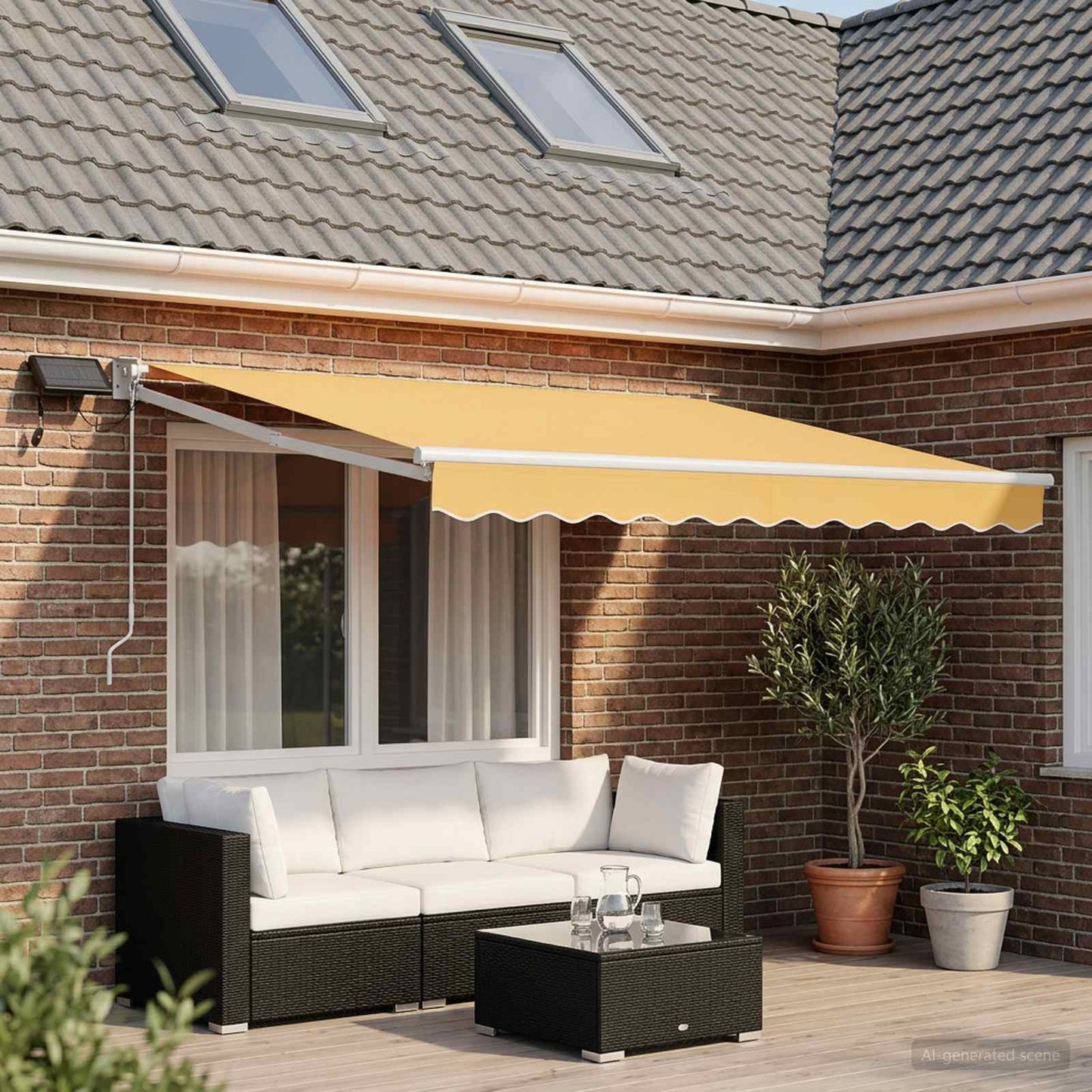 Tenda retrattile manuale con LED Sabbia