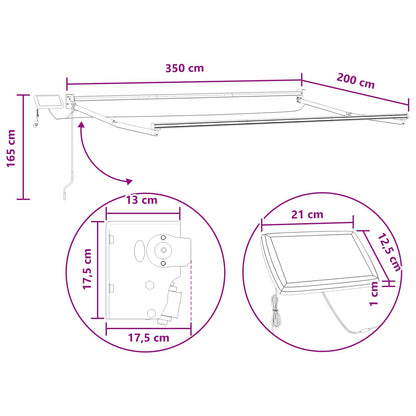 Tenda retrattile manuale con LED Sabbia