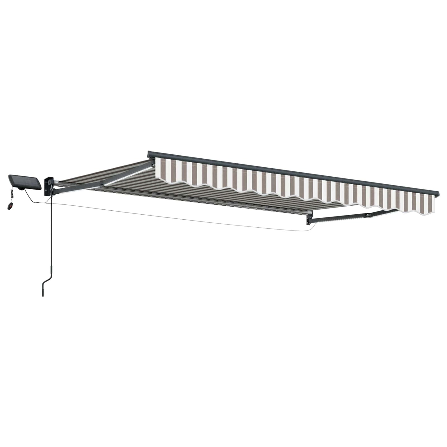 Tenda retrattile manuale con LED Grigio chiaro e bianco